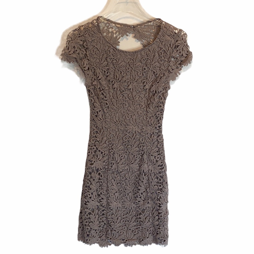 Lulus Hidden Talent Backless Grey Lace Dres Size S